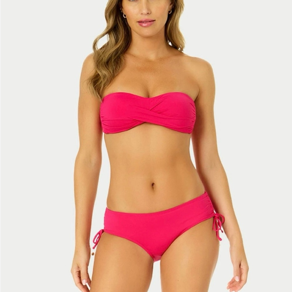 Live In Color Alex Side Tie Bikini Bottom Magenta NWT L